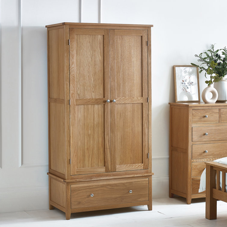 Rosalind Wheeler Herberts 2 Door Solid Wood Wardrobe Uk